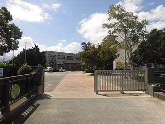 学校の正門から見た校舎